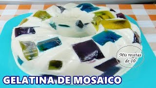 GELATINA DE MOSAICO CON QUESO CREMA [upl. by Eidnyl]