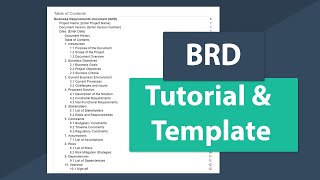 Business Requirements Document BRD Tutorial amp Template Walkthrough [upl. by Cissie]