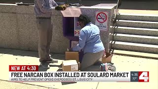 Narcan distribution box installed at the Soulard Market [upl. by Hyams]