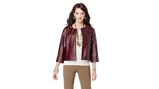 MarlaWynne Faux Leather Collarless Box Jacket [upl. by Fast]