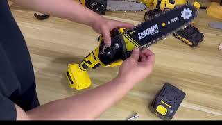 How to Adjust the Chain Tension of the 8 Inch Chainsaw [upl. by Akiemehs]