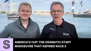 America’s Cup The dramatic start manoeuvre that defined Race 3  Stuffconz [upl. by Granthem]