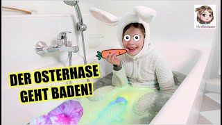 DER OSTERHASE GEHT BADEN 🐰 Hannah muss im Kostüm in die Wanne mit Badebomben 😆 [upl. by Nolram]