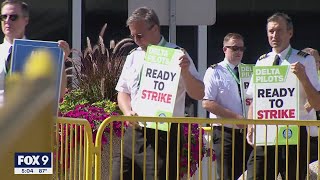 Delta pilots picket at airports across the country ahead of Labor Day weekend  KMSP [upl. by Baer718]