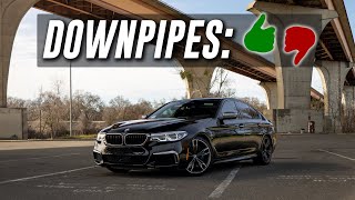 M550i Downpipes Review  Worth It [upl. by Hanonew]