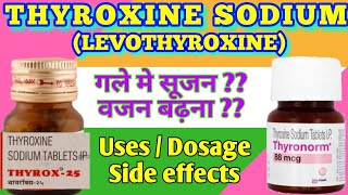 Thyroxine sodium tablet  Thyrox 50 mcg  Thyronorm Tablet uses side effects [upl. by Nywroc]