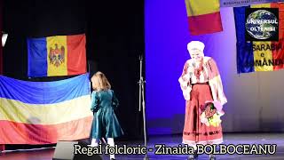 ZINAIDA BOLBOCEANU BASARABIA  REGAL FOLCLORIC LA ZIUA UNIRII BASARABIEI CU ROMÂNIA [upl. by Pedro868]