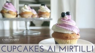 🇺🇸 CUPCAKES AI MIRTILLI  RICETTA FROSTING BICOLORE  Il Ricettario 12 [upl. by Sipple]