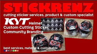 KYT Helmet Custom Cutting Sticker Community Branding [upl. by Yldarb527]