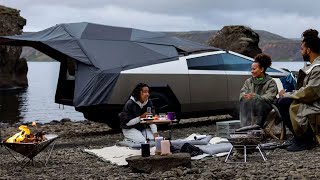 Tesla Cybertruck Oasis Basecamp Tent Unveiled  Sleep under stars [upl. by Johnathon627]