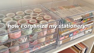 organize my stationery with me 🌟  unboxing new stationery amp lots of washi tapes [upl. by Divadleahcim192]