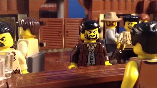 Lego Western Hospitality Saloon Shootout stop motion [upl. by Temhem]