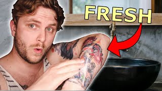 How To PERFECTLY Heal A New Tattoo Day 03 [upl. by Kinsman]