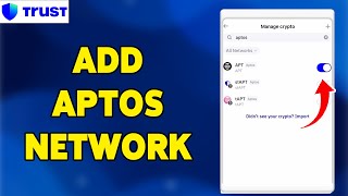 How To Add Aptos Network On Trust Wallet 2024  Access Aptos Blockchain [upl. by Ytsanyd]