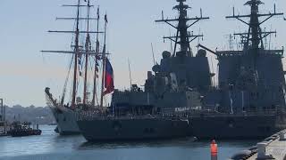 Arrival of Chilean tall ship Esmeralda [upl. by Enirtak985]