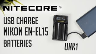 USB Nikon ENEL15 Battery Charger  Nitecore UNK1  Unboxing amp Review [upl. by Kcirdnekal]