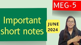 Meg5 Important Short Notes expected short notes successmaker meg5 [upl. by Aihsiym]