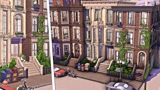 New York Brownstone Townhouses  The Sims 4 Speed Build [upl. by Adikam]