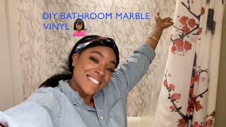 DIY Bathroom Marble Vinyl [upl. by Ahsiuqat]