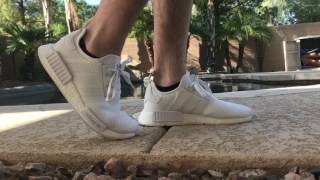 adidas NMD R1 Triple White On Feet [upl. by Locin]