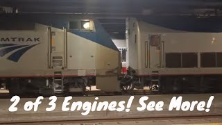 See Amtrak THREEENGINE trains at Chicago Union Station  Locomotives Today [upl. by Ayik344]