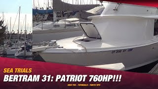 Sea Trial Bertram 31 Patriot with Twin Cummins QSB 59 380HP [upl. by Cuda483]