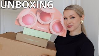 Unboxing de mes derniers colis presse  Rare Beauty Prada Beauty Armani  💌 [upl. by Vatsug]