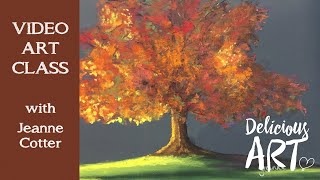 How to paint a Colourful Autumn Tree in soft pastels with Jeanne Cotter [upl. by Sivrup]