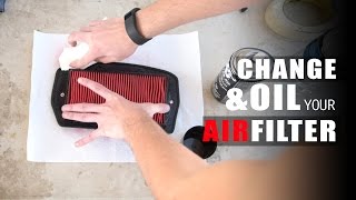 How to Change and Oil Motorcycle Air Filter – 20042009 Yamaha FZ6 quotFazerquot [upl. by Noiztneb597]