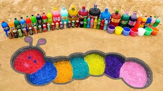 How to make Worm with Slime Orbeez Colorful Monster Fanta Mtn Dew Coca Cola and Mentos [upl. by Wetzel508]