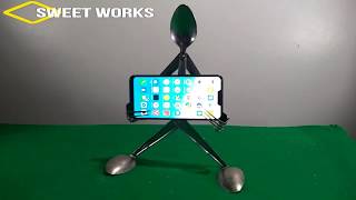 how to make mobile stand with spoons and forks [upl. by Oirretno]