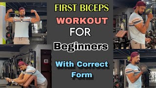 BICEPS WORKOUT FOR BEGGINERS  First Bicep Workout At Gym  Puneer Rover [upl. by Tybalt329]