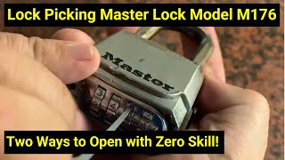 🔒Lock Picking ● Two Ways to Open Master Lock 4Digit Combination Padlock Model M176 [upl. by Sirac]