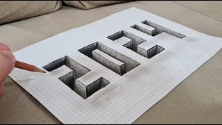 easy 2024 3d drawing on paper for beginners [upl. by Costin769]