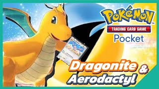 Pokemon TCG Pocket  Behold the draconic fury of the ancient world Dragonite amp Aerodactyl [upl. by Ulani]