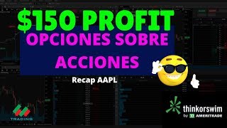 Thinkorswim options trading resumen operativa en cuenta real AAPL stock [upl. by Evette]