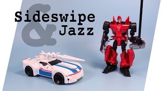 Transformers Robots in Disguise Autobots Sideswipe amp Jazz Opening Play [upl. by Sheela]