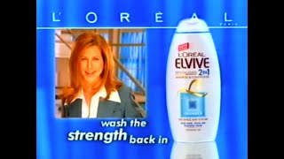 Jennier Aniston LOreal Shampoo 2in1 Advert  Wash The Strength Back In  1997 [upl. by Adniles]