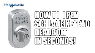 How to Open Schlage Keypad Deadbolt in Seconds  Mr Locksmith™ Video [upl. by Chemar625]