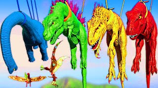 🔴EVOLUTION OF DINOSAURS BRACHIOSAURUS PTERODACTYL REX Megalodon Bites Godzilla King of the Monsters [upl. by Elocel]