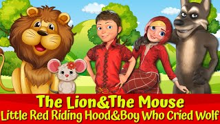 🔴The Lion And The Mouse 🦁🐭I Little Red Riding Hood 🐺🔴 The Boy Who Cried Wolf I Animated Fairytales [upl. by Yllas]