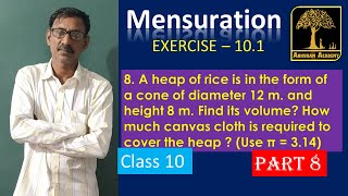 class 10 mensuration exercise no101 problem no8 [upl. by Shalne428]