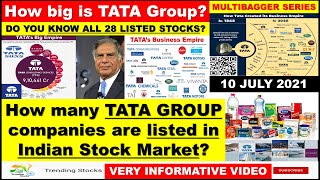 How many TATA GROUP companies are listed in Indian Stock Market How big is TATA Group TATA STOCKS [upl. by Parshall]