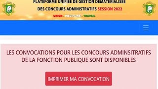 Concours Administratifs Fonction Publique  Calendrier De Composition Connu  Impression Convocation [upl. by Yam]