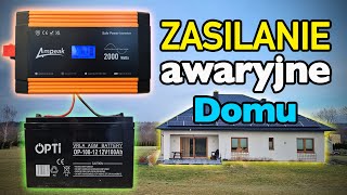 Zasilanie awaryjne domu na bazie invertera 12V230V AMPEAK 2000W i akumulatora AGM VOLT Opti 100Ah [upl. by Ellehsad918]