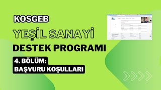 KOSGEB Yeşil Sanayi Destek Programı  4 Bölüm 202301 Proje Teklif Çağrısı  Başvuru Koşulları [upl. by Silliw]