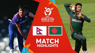 Nepal v Bangladesh  Match Highlights  U19 CWC 2024 [upl. by Cissiee]