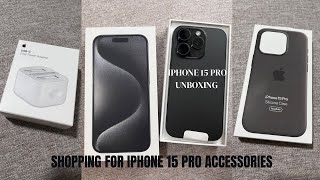 iPhone 15 Pro Unboxing and Accessories Shopping [upl. by Farl]