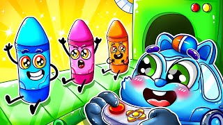 Lets Make Color Crayons⭐Where Are My Crayons More Kids Songs🚑🚓And Nursery Rhymes by Toddler Cars [upl. by Namwob]