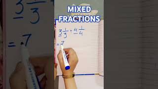 Adding mixed Fractions maths trending geomaths26 viralshorts [upl. by Melvena]